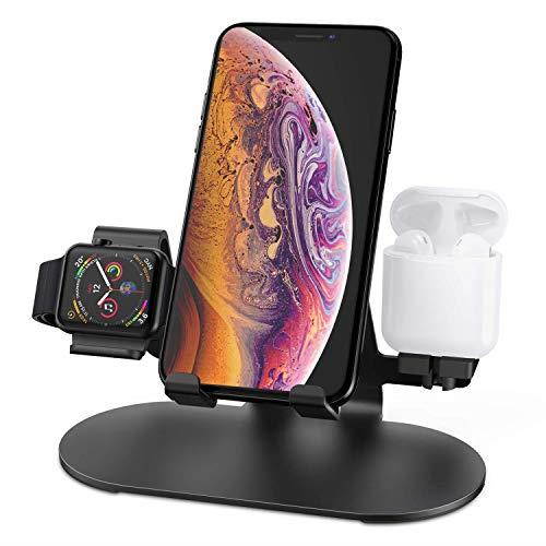 in 1 Aluminum Charging Station for Apple Watch Charger Stand Dock for iWatch Series 421iPadAirPods and iPhone XsX MaxXRX88Plus77 Plus 6S 6S PlusBlack