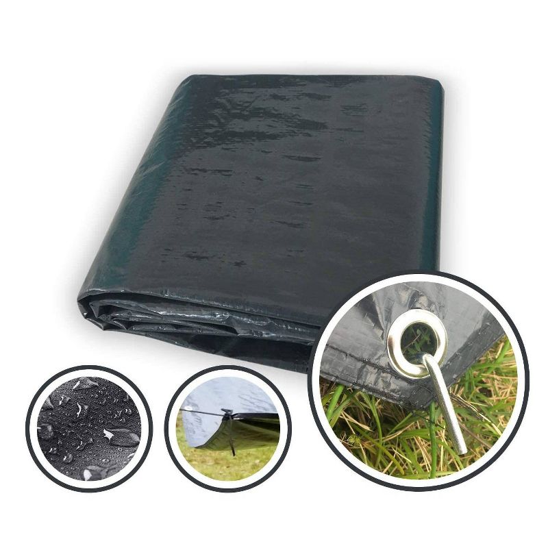 15' x 15' Waterproof PE Tarp Floor Mat for Screen House Gazebo - Alvantor