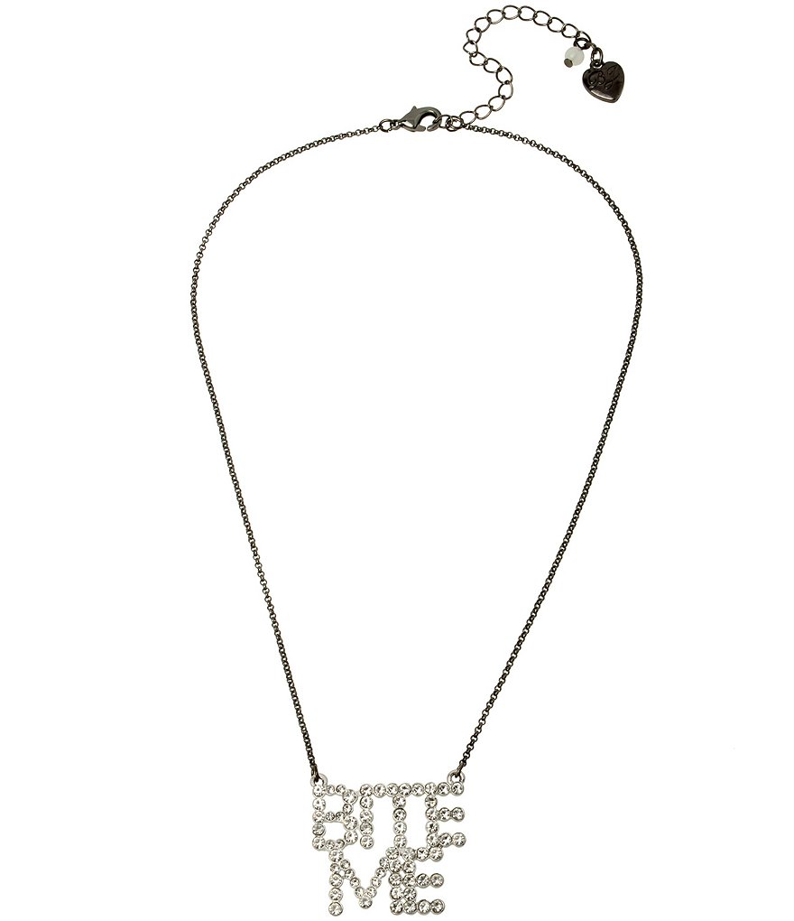 Betsey Johnson Bite Me Pendant Necklace