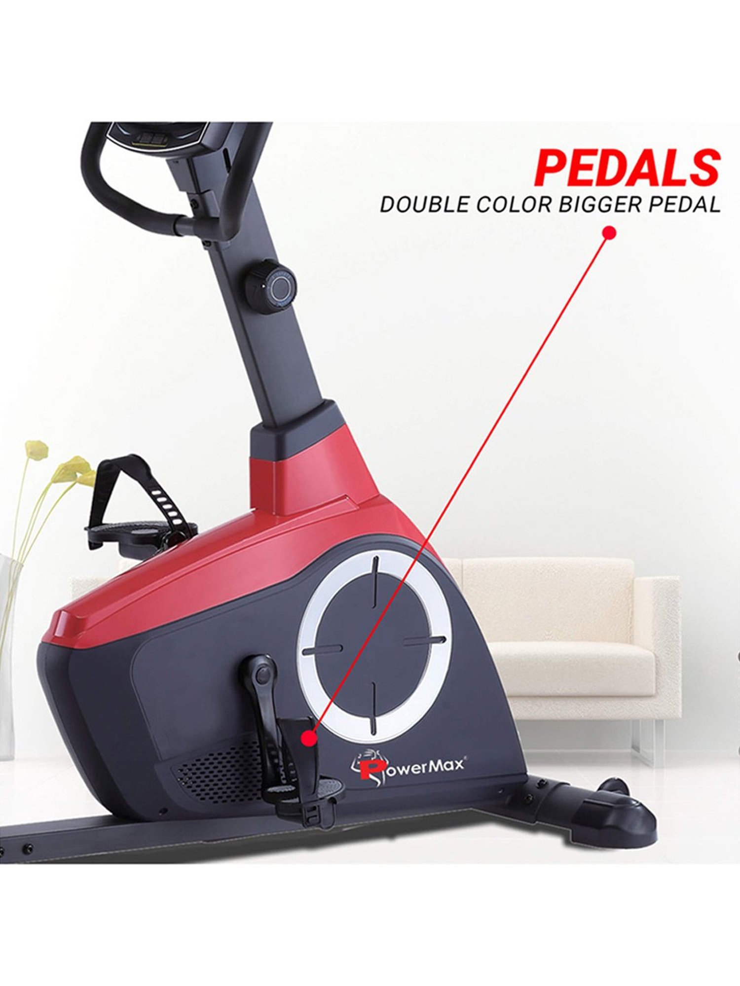 PowerMax Fitness BR-800 Recumbent Bike (Grey)