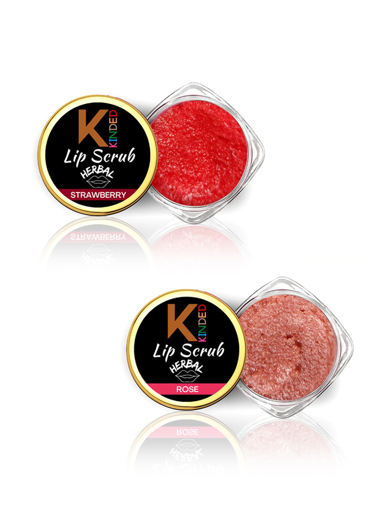 KINDED Herbal Strawberry & Rose Lip Scrub Combo