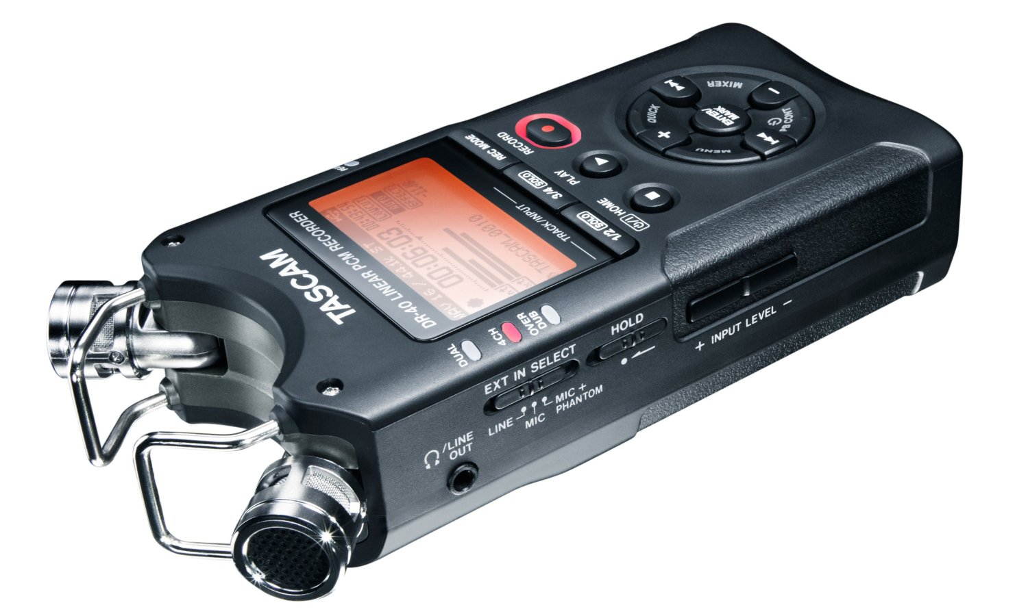 TASCAM DR-40 4-Track Portable Digital Recorder. W/ 3 Battery + USB Cable + Magnus PopPod Tripod.