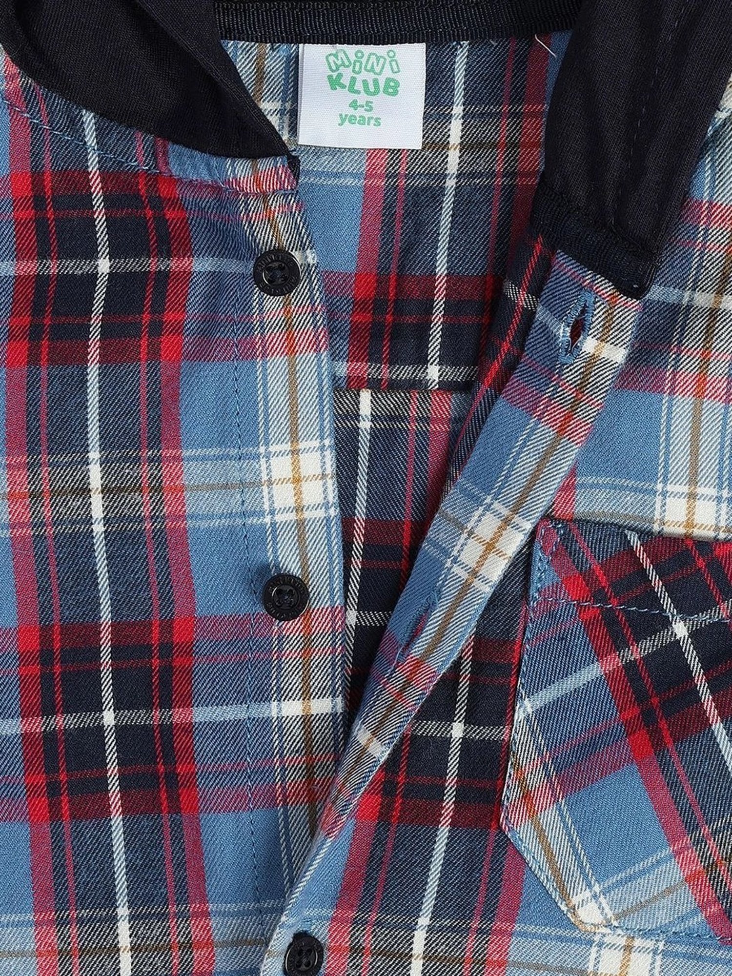 MINIKLUB Boys Multicolor Cotton Checks Full Sleeves Shirt