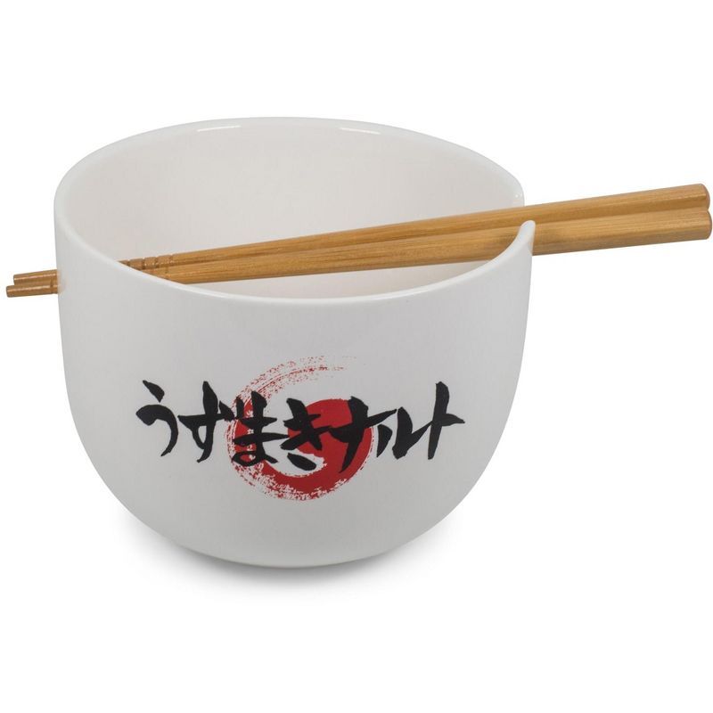 Just Funky Naruto "Eating Noodles" Japanese Dinner Set | 16-Ounce Ramen Bowl and Chopsticks