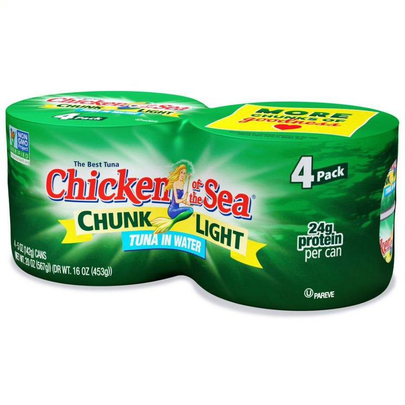 Chicken of the Sea Chunk Light Tuna in Water - 5oz/4ct