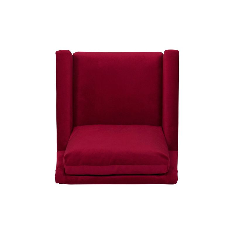 Modern Armchair Textured Ruby Velvet - HomePop