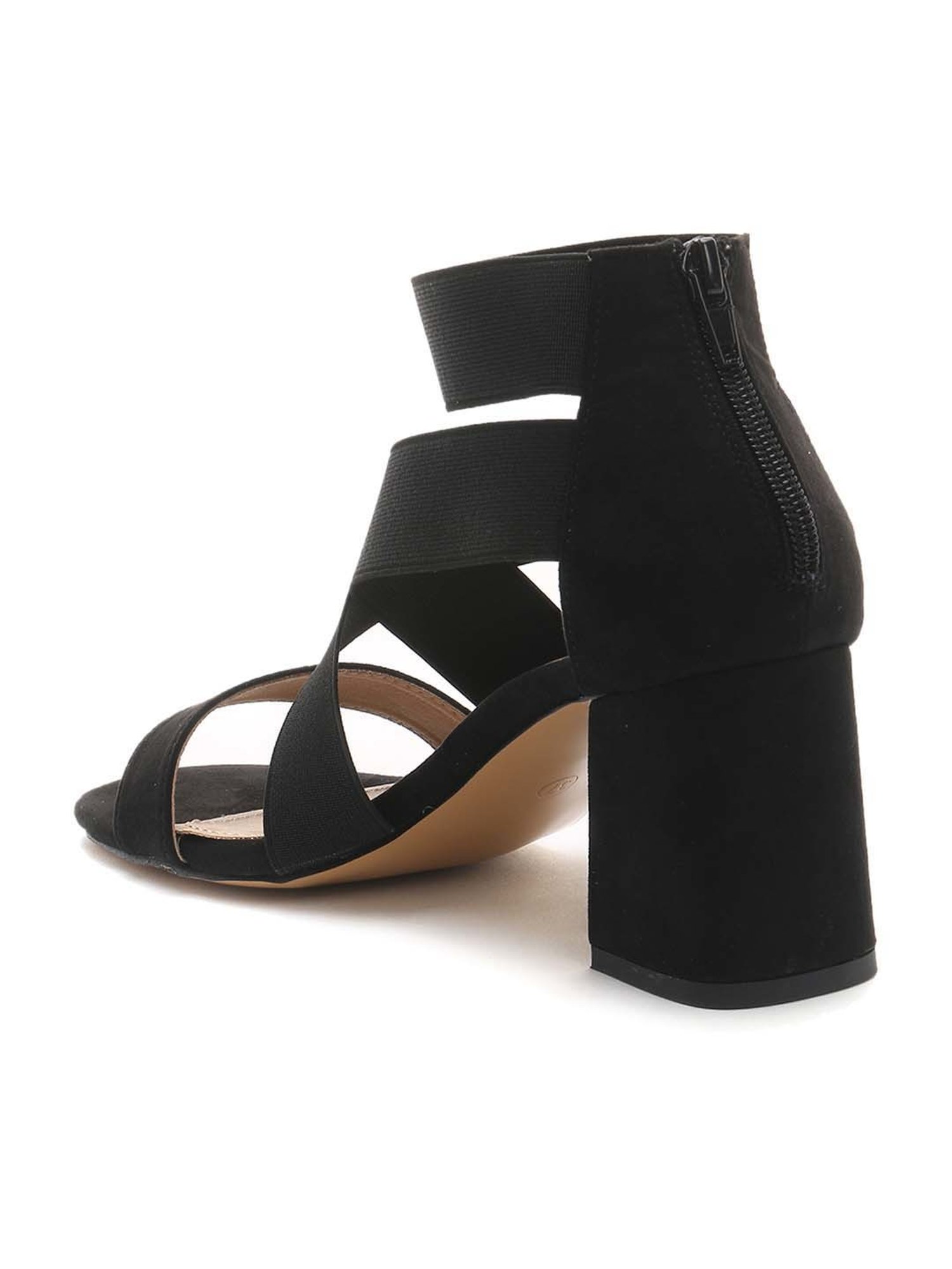 London Rag Women's Black Ankle Strap Sandals