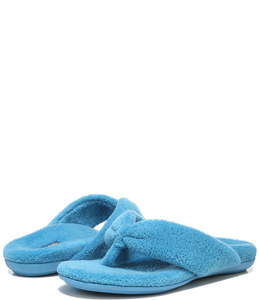 Vionic Lydia Washable Plush Terry Cloth Thong Slippers