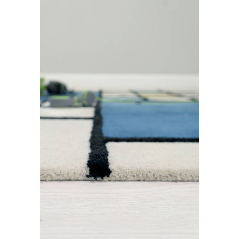 4'x6' Mid-Cen Grid Kids' Rug - Nico & Yeye