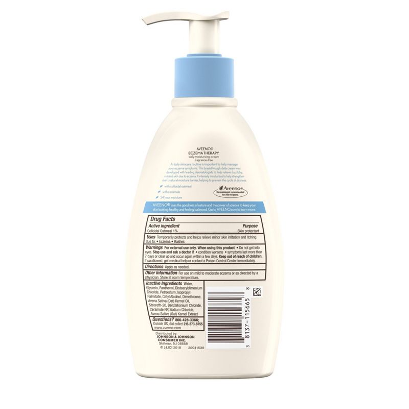 Aveeno Eczema Therapy Daily Moisturizing Cream with Oatmeal- 12 fl oz