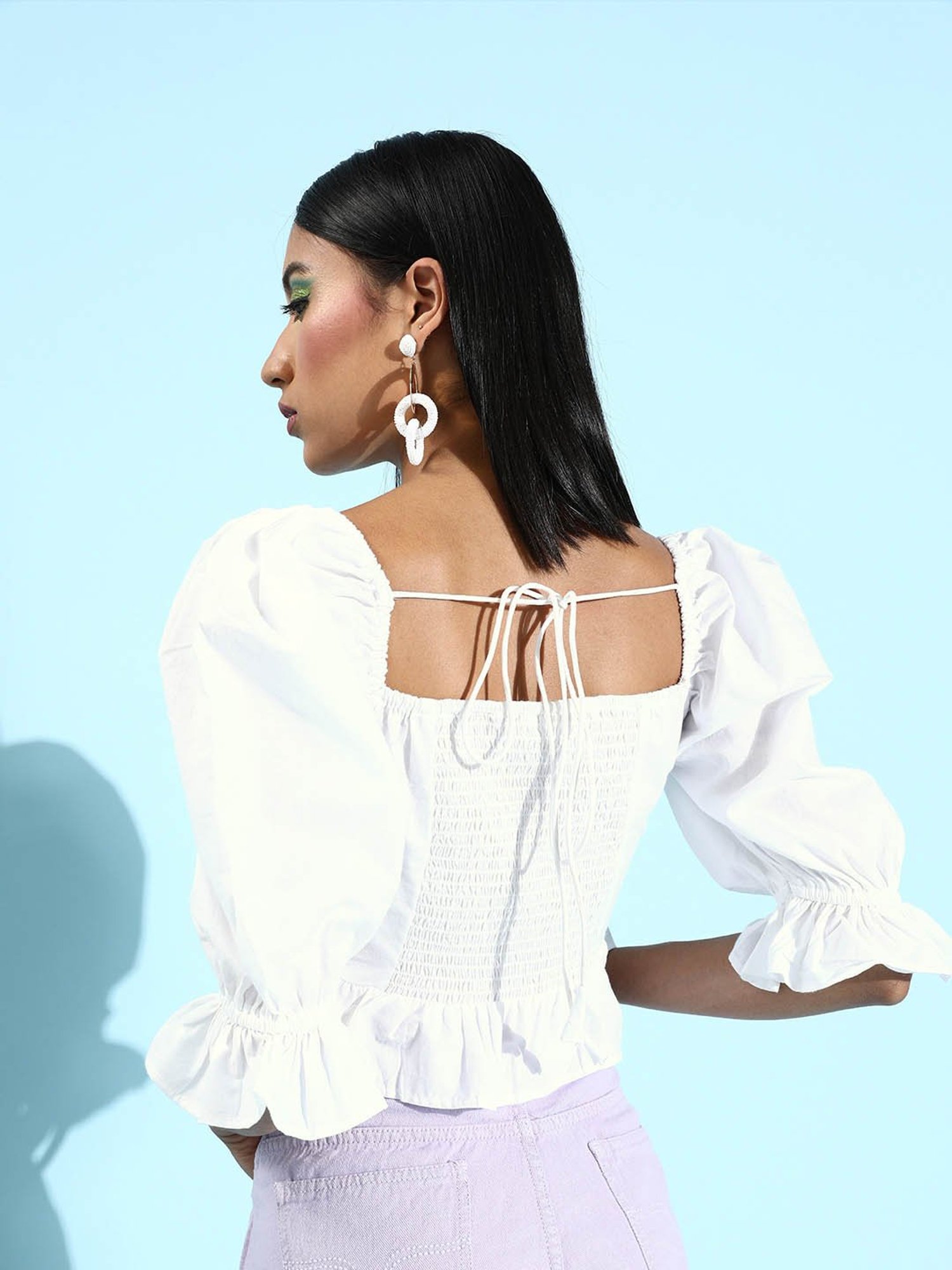 Melon by PlusS White Regular Fit Crop Top