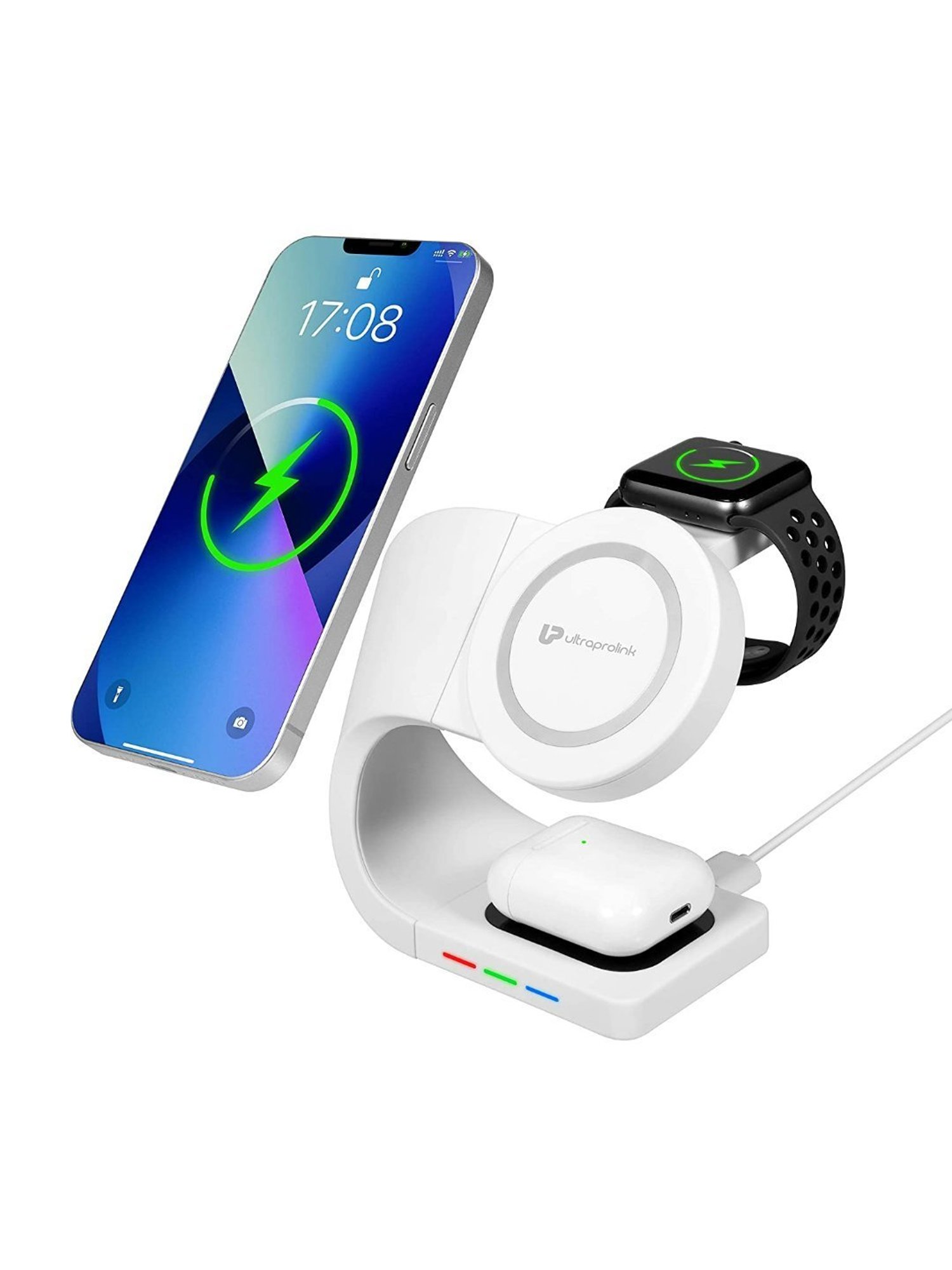 Ultraprolink UM1006ZW Vylis Curve 20W 4-in-1 Mag-Safe Charging Dock with PD Charger (White)