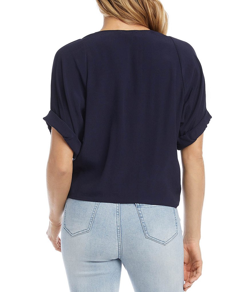 Karen Kane Tie-Front V-Neck Top