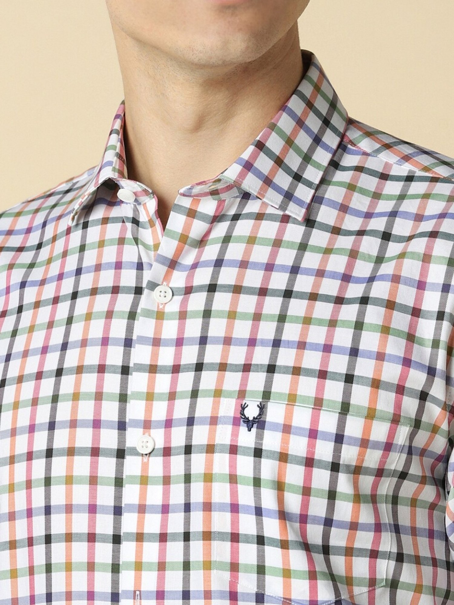 Allen Solly Multicolored Slim Fit Checks Shirt