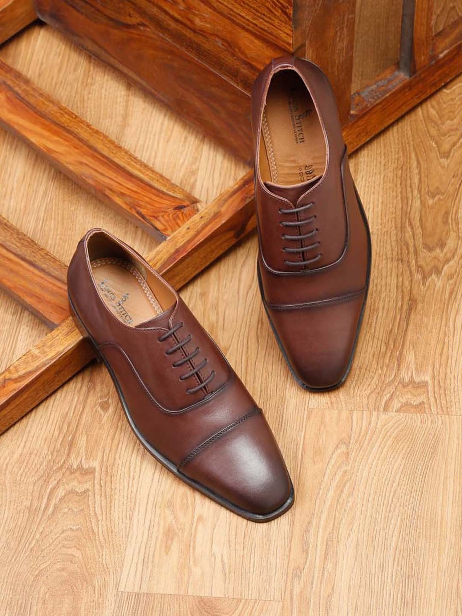 Louis Stitch Men's Brunette Brown Oxford Shoes