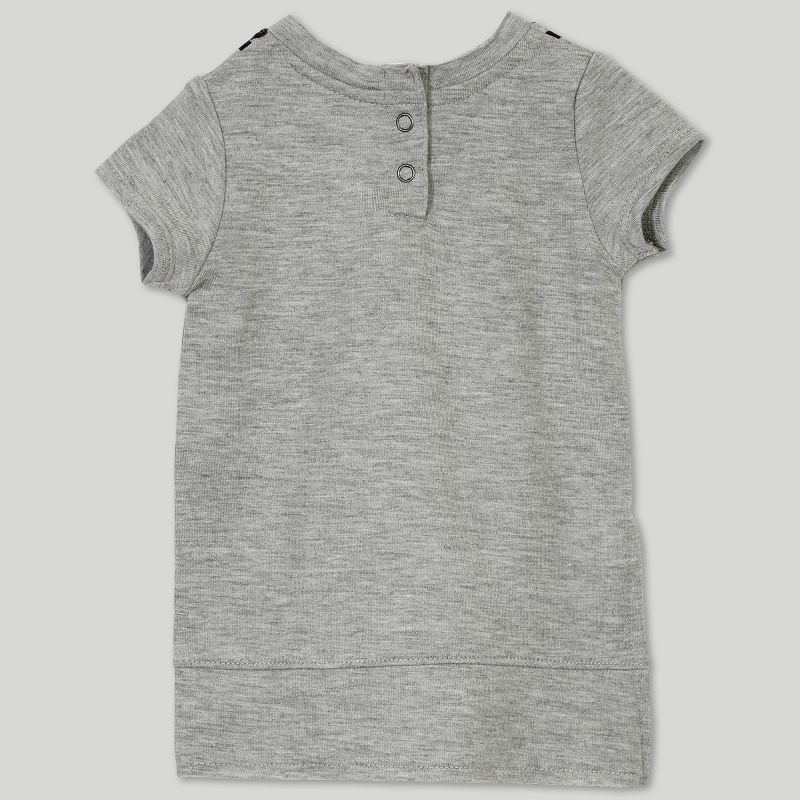 Afton Baby Girls' Street Short Sleeve High Low T-Shirt - Gray 0-3M