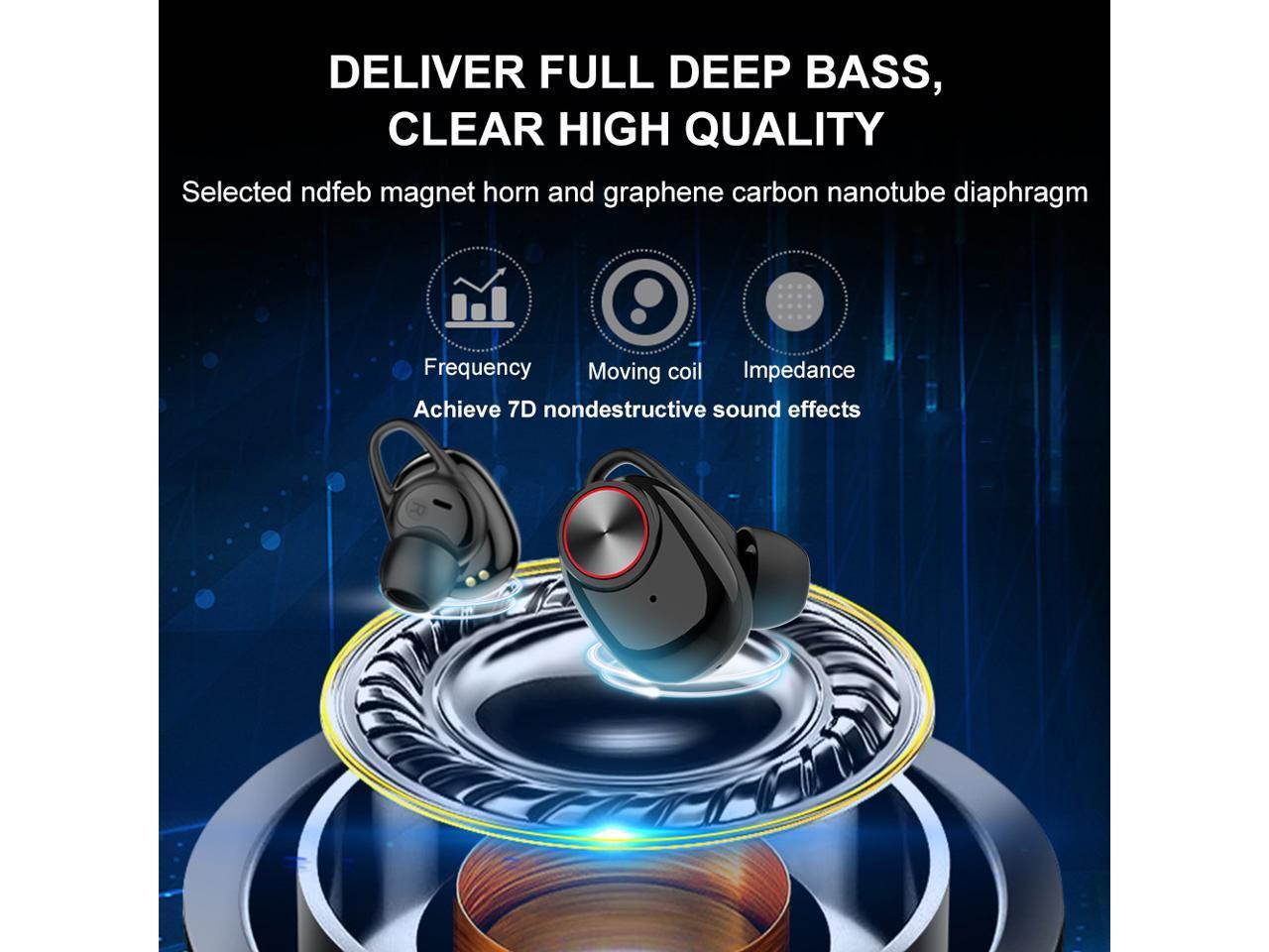 Arbily Wireless Bluetooth Earbuds, Bluetooth Earphones with Mic, Sport HD Stereo IPX6 Waterproof Air Bud Wireless Noise Canceling Workout Sports Earbuds