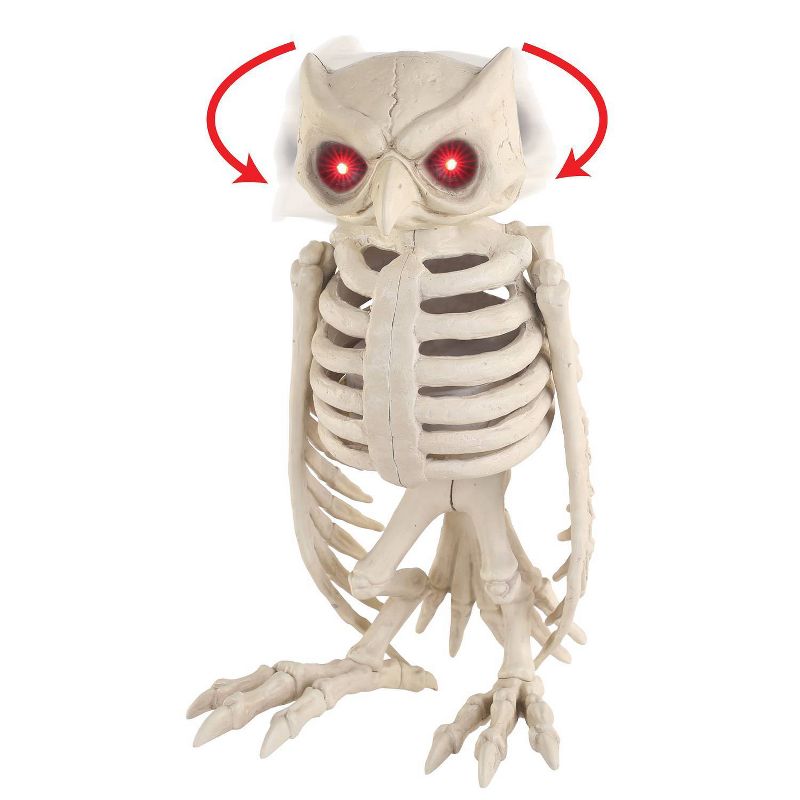 Animated Owl Skeleton Halloween Decorative Prop