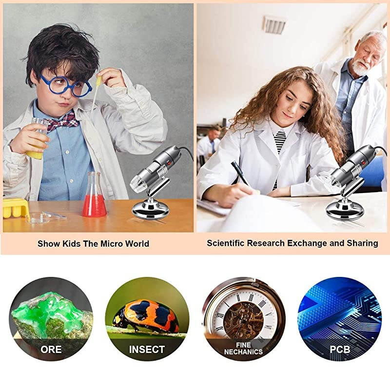 USB Microscope Camera 40X to 1000X  Digital Microscope with Metal Stand amp Carrying Case Compatible with Android Windows 7 8 10 Linux Mac Portable Microscope Camera USB Microscope