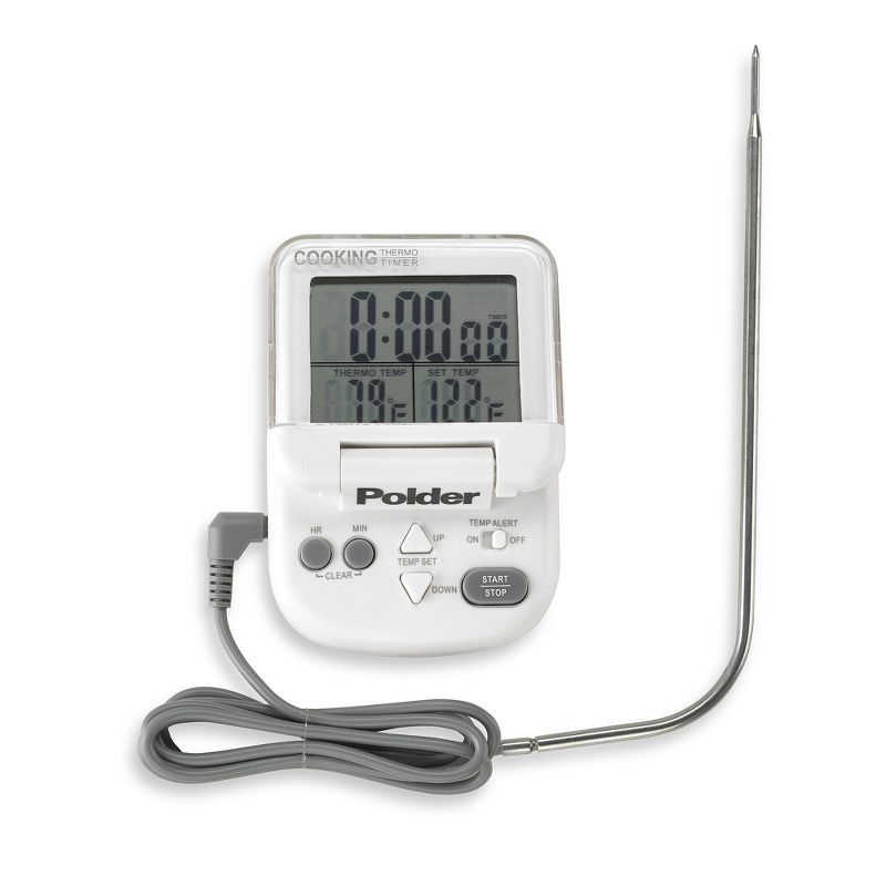 Polder THM-362-90 Digital In Oven Thermometer and Timer, White