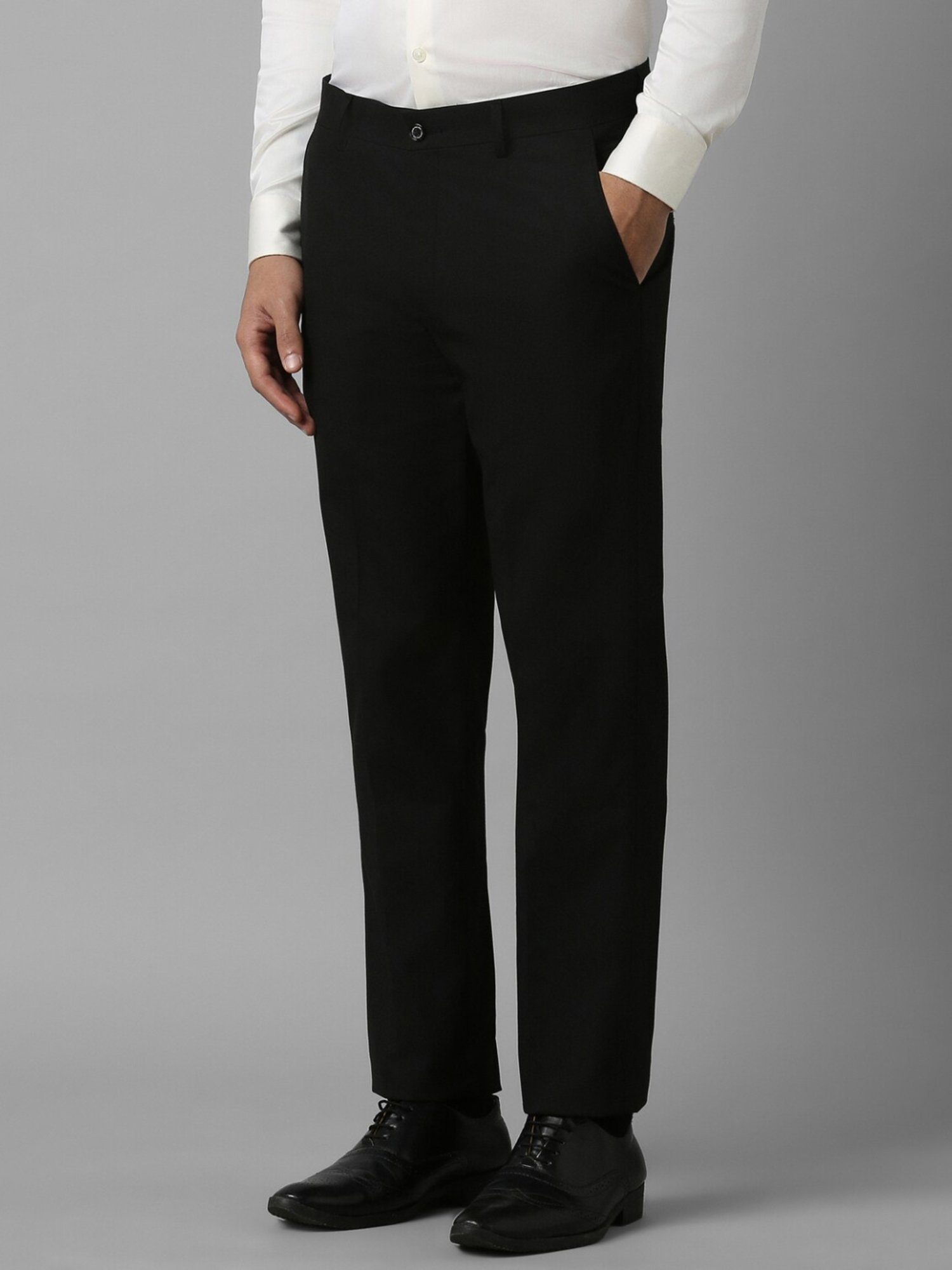 Louis Philippe Midnight Black Slim Fit Trousers