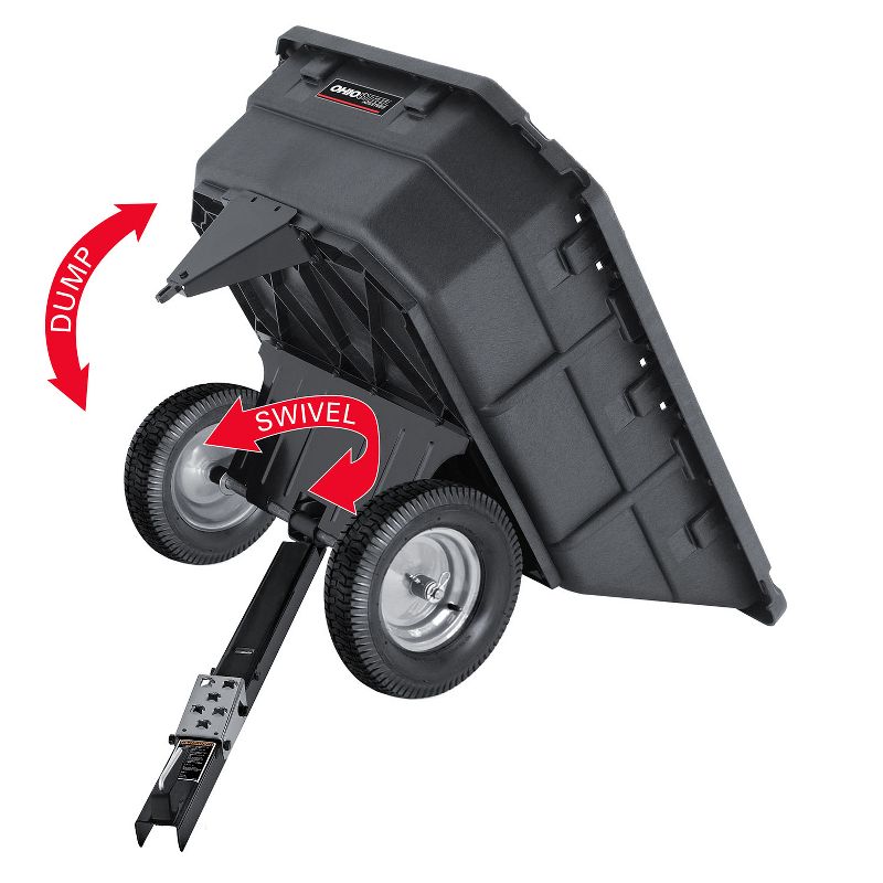 Suncast 15 Gallon Poly Multipurpose Rolling Lawn and Garden Cart, Taupe (2 Pack)