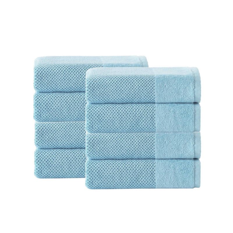 8pc Ria Turkish Cotton Washcloth Set Aqua - Enchante Home