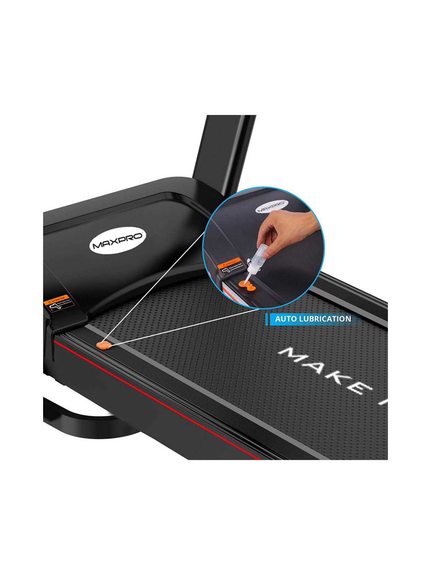 MAXPRO 2.5HP DC Motorized Treadmill (Black)