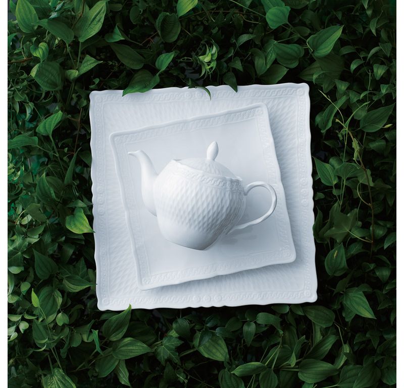 10 Strawberry Street Matte Wave Stoneware Salad Plates 8" White - Set of 6