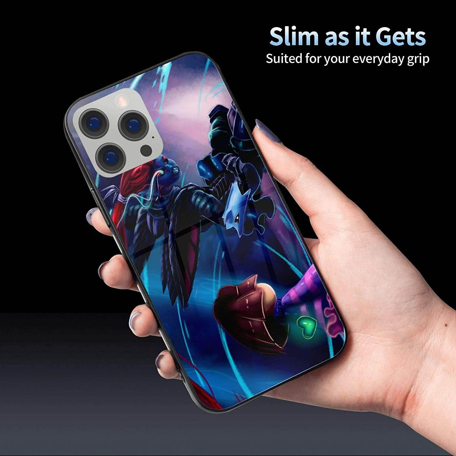 Undertale Sans Compatible with iPhone 12 Series Case Protective Shockproof Slim Soft TPU + Glass IP12-6.1