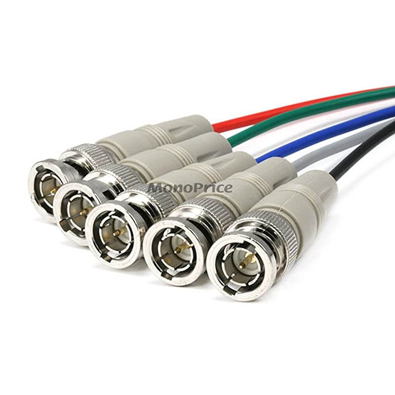 5X BNC Male to 5X BNC Male RGB Video Cable White