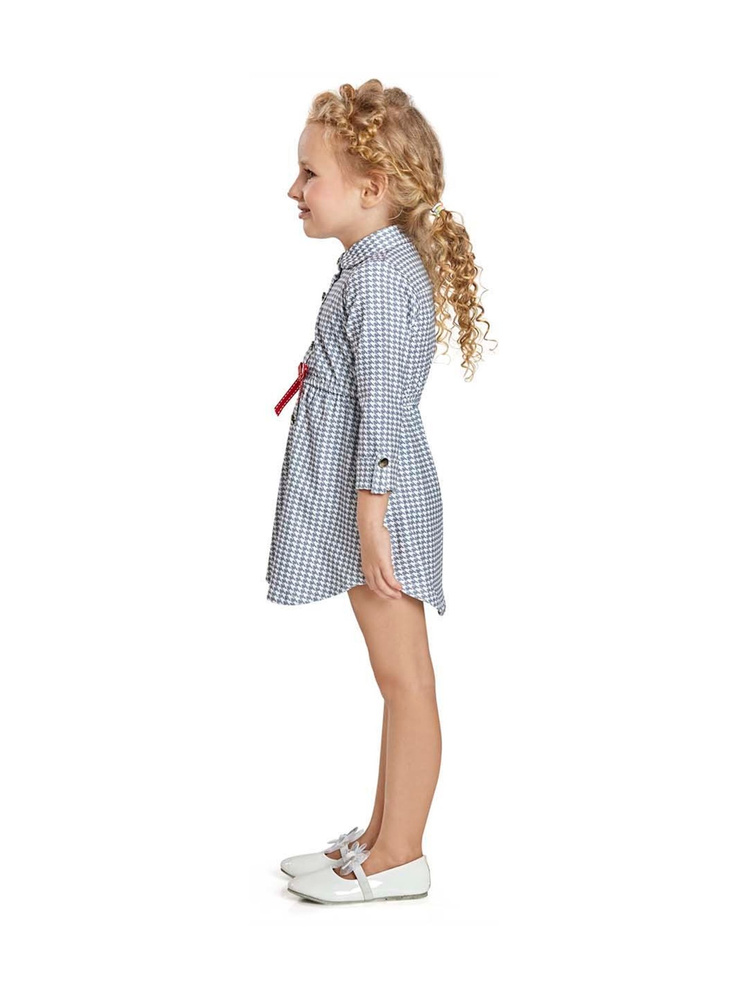 Peppermint Kids Grey Printed Dress