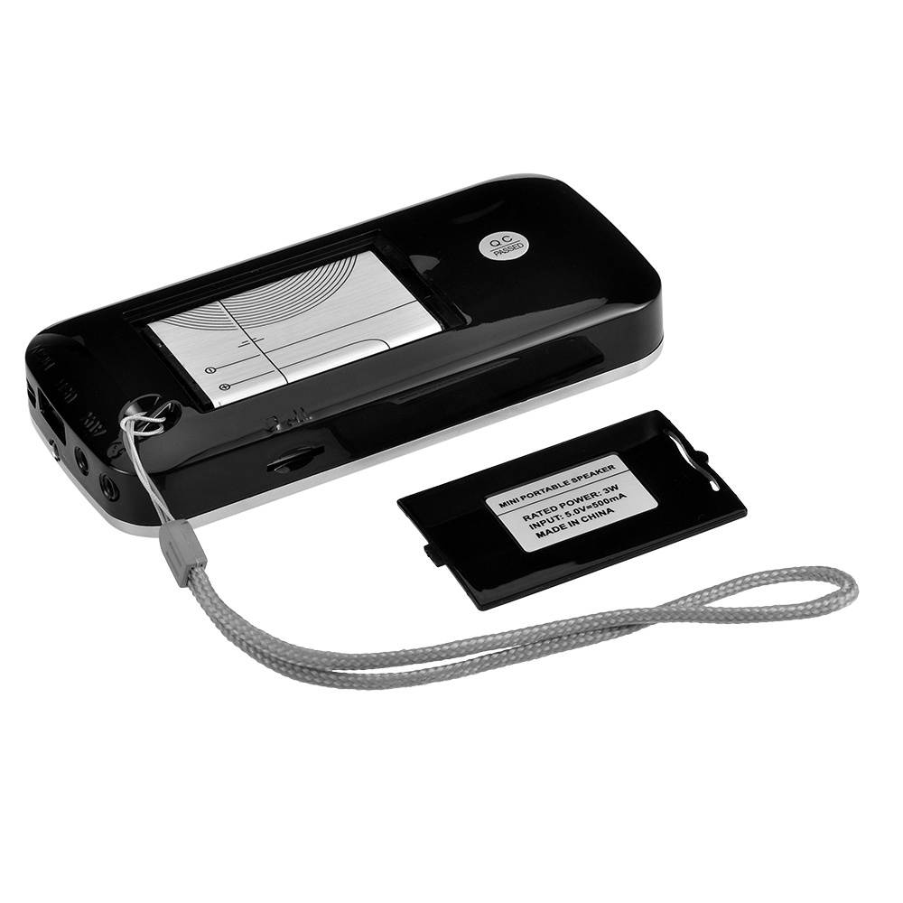 Y-501 Mini FM Radio Digital Portable 3W Stereo Speaker MP3 Audio Player High Fidelity Sound Quality w/ 0.75 Inch Display Screen LED Flashlight Support USB Drive TF Card AUX-IN Earphone-out