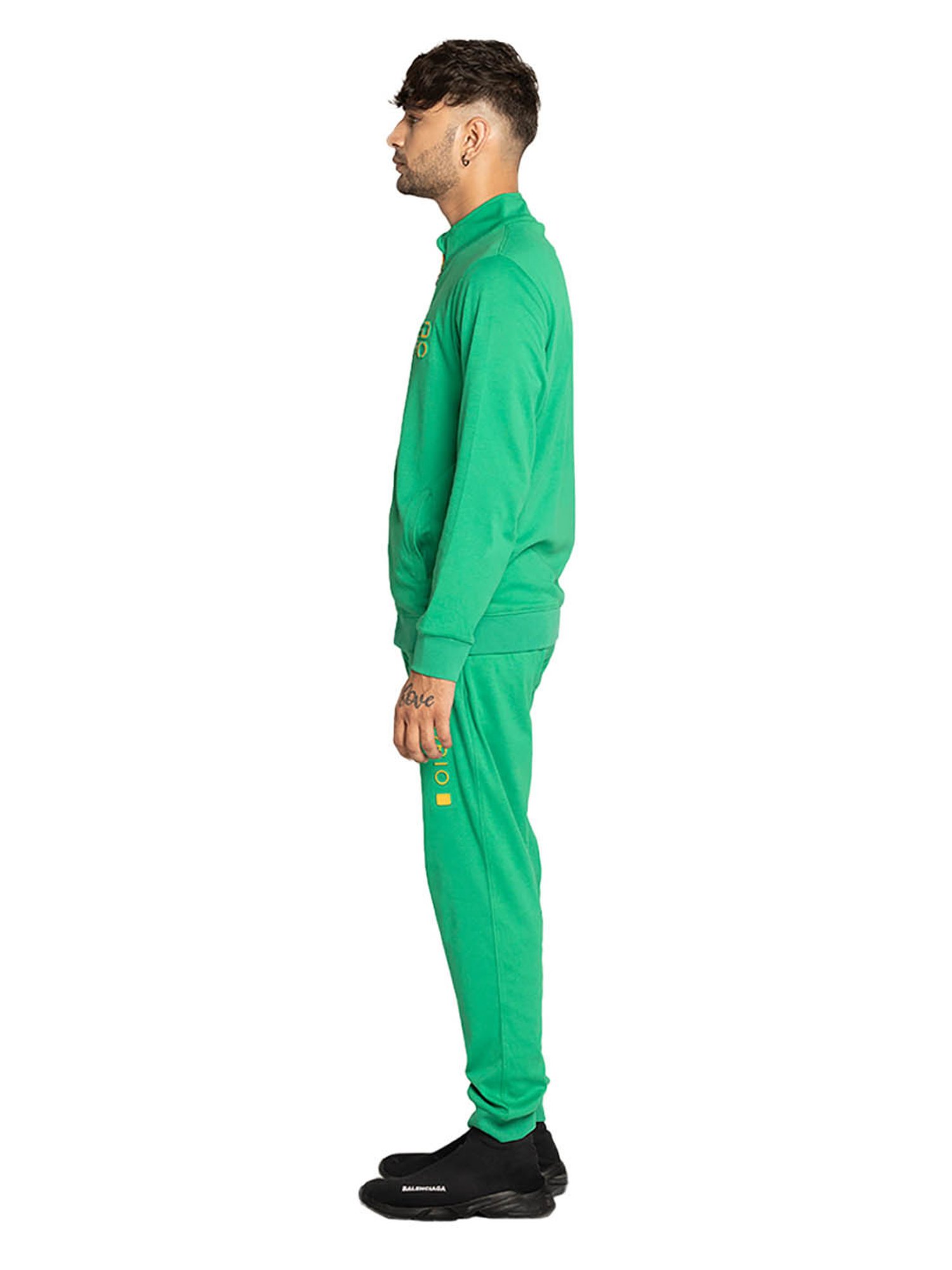 EDRIO Green Regular Fit Tracksuit