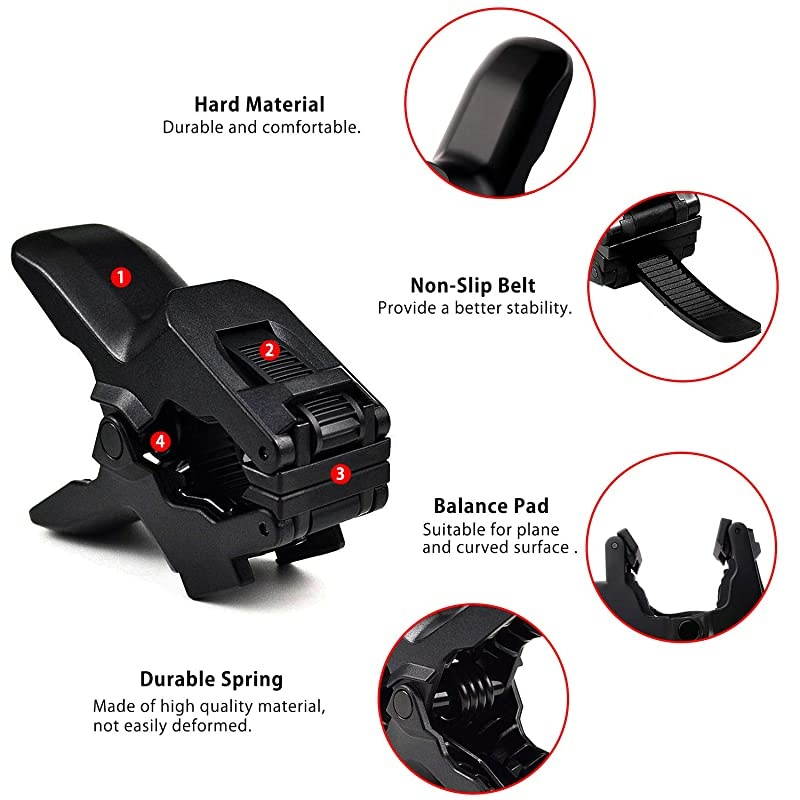 Jaws Flex Clamp Mount with Adjustable Clip Universal Mount Interface for Gopro Hero 8765s54s43+ DJI SJCAM Action Cameras AccessoriesBlack