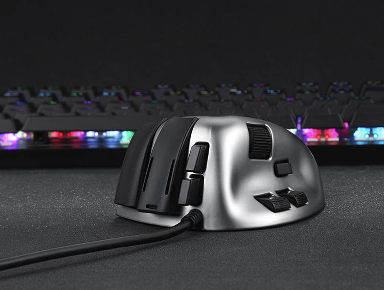 AULA S10 Ergonomic Design, Cool Exterior Wired 4000DPI 8-button Gaming  Mouse For Office And Game, Adjustable Grip Style,7 Breathing Light Modes -Pearl White