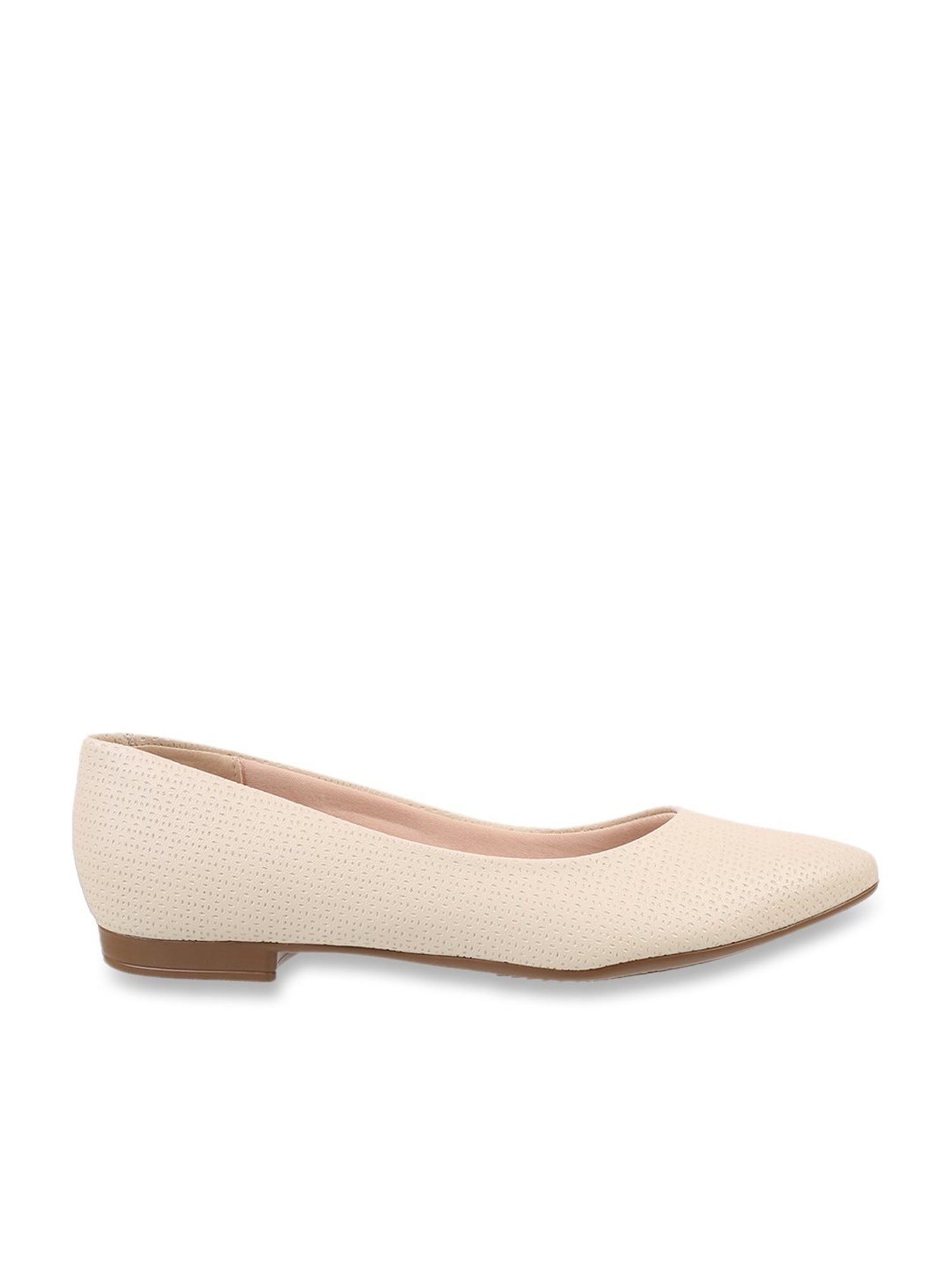 J. Fontini by Mochi Women's Beige Flat Ballets