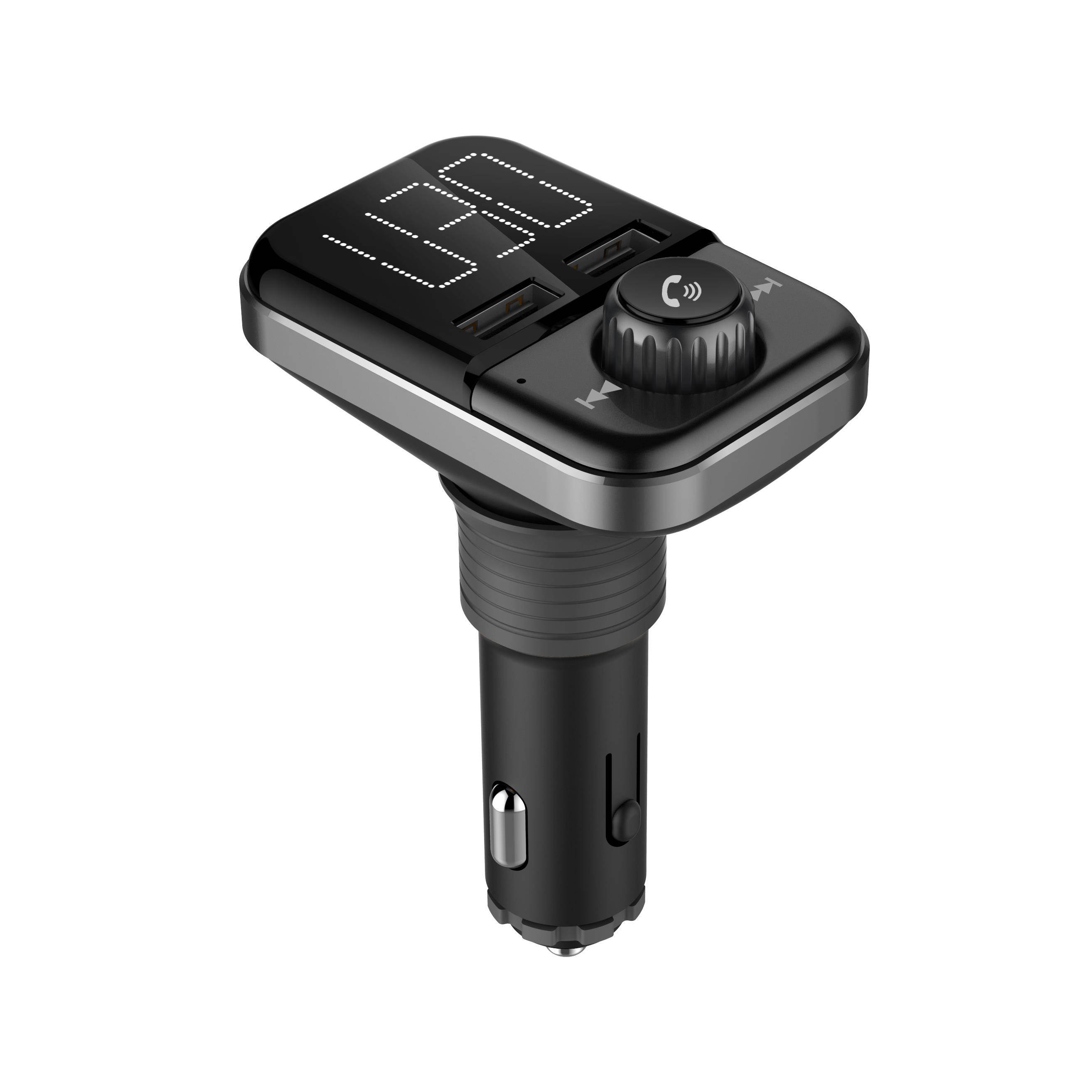 BT72 FM Transmitter Bluetooth Wireless Audio Adapter Car Kit with Dual USB Charging Ports 1.4 inch LCD Display Hands Free