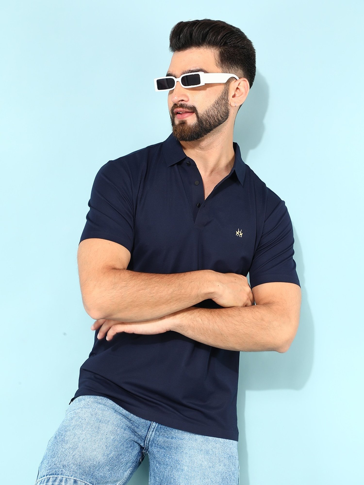 Crimsoune Club Navy Slim Fit Polo T-Shirt