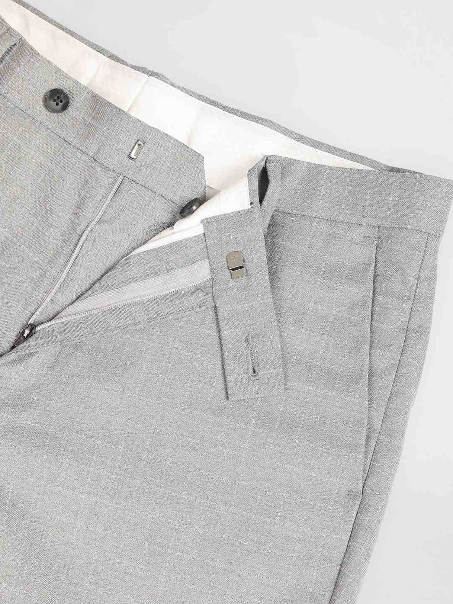 Arrow Grey Slim Fit Checks Trousers