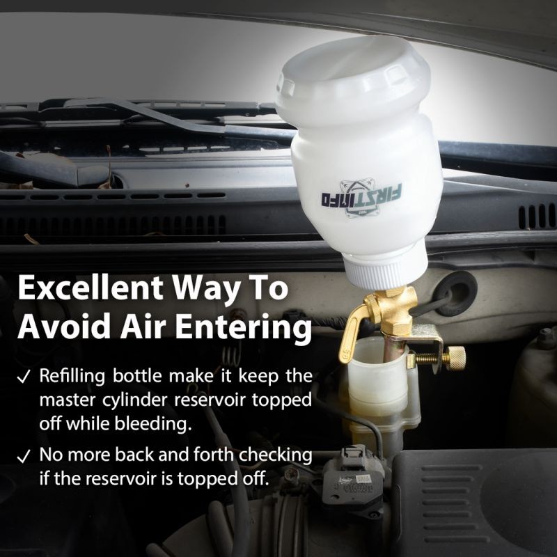 FIRSTINFO 1 Liter Brake Service / Universal Automatic Brake Fluid Dispensing Refilling Bottle Bleeder Bottle