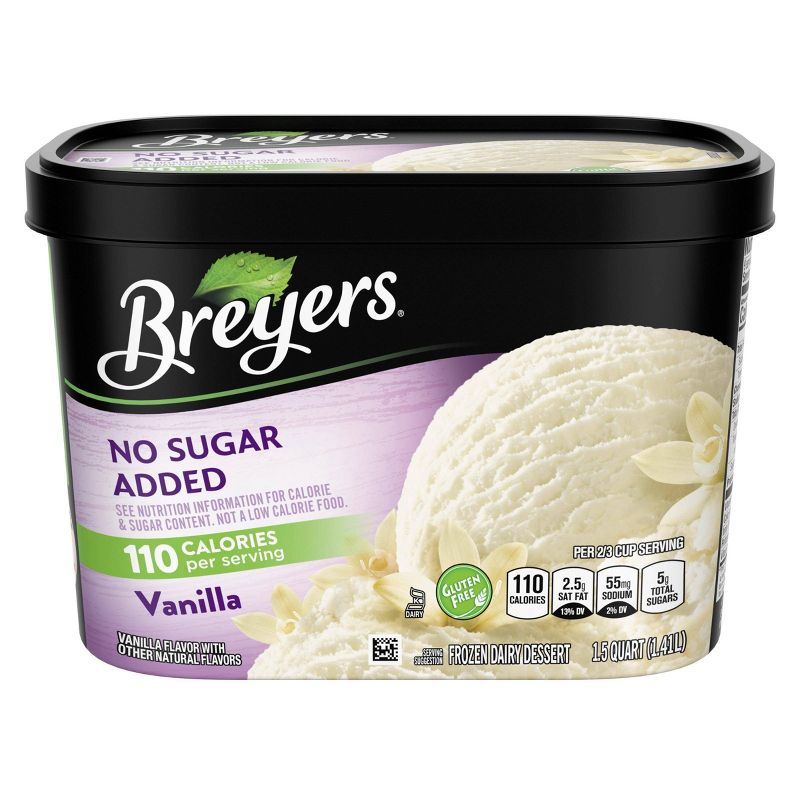 Breyers No Sugar Added Vanilla Frozen Dairy Dessert - 48oz