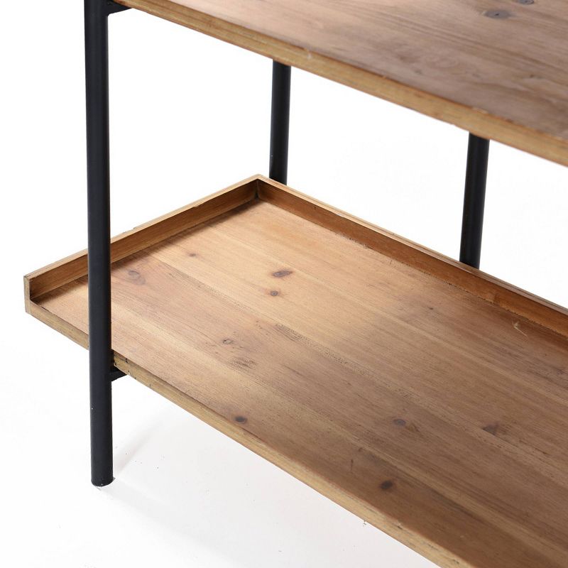 72" Bryan Keith Five Shelf Bookcase Natural/Black - Stylecraft