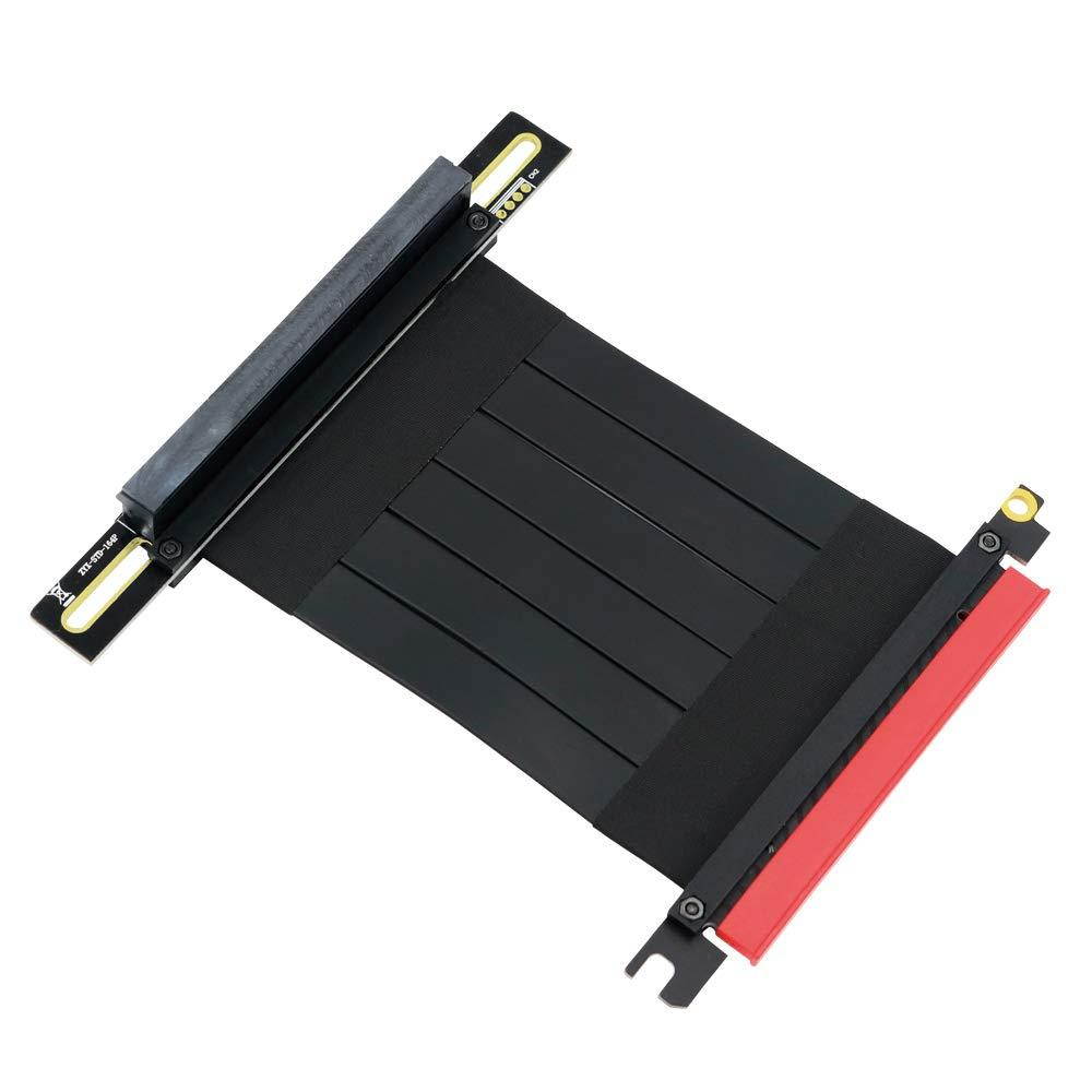 Timack PCI-e PCI Express3.0 16X Extension Cable with Gold-Plated Connector (pcie 16X 90 Degree Cable 20cm)