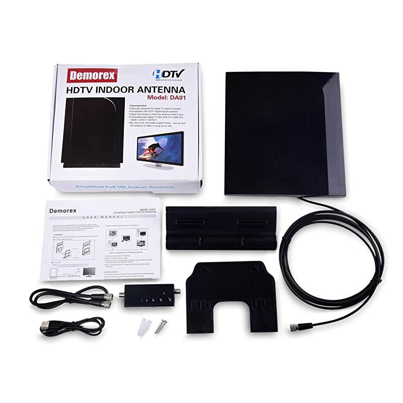 Antenna, 2020 Latest Digital HD Indoor/Outdoor Antenna Amplified 200 Miles with Amplifier Signal Booster-Support 4K 1080P Channels and All s Digital Antenna-20ft Coax Cable