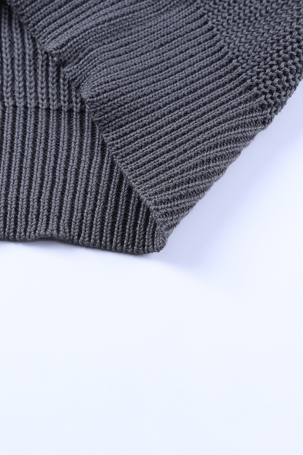 Yellow Drop Shoulder Henley Pullover Sweater With Slits