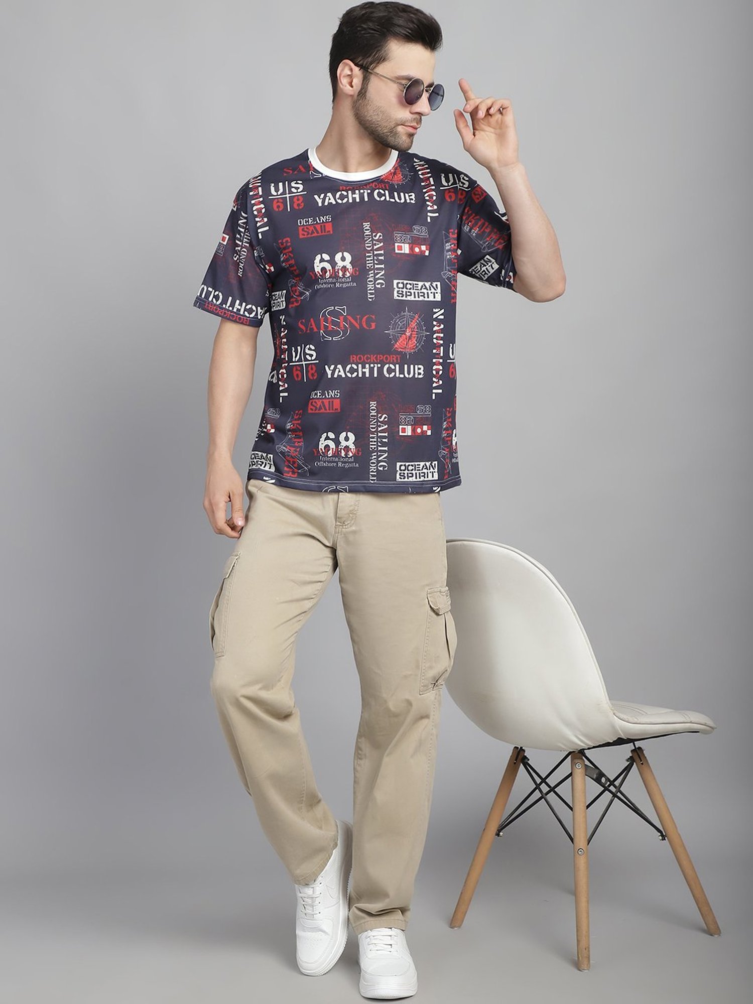 Vimal Jonney Multicolor Regular Fit Printed Crew T-Shirt - Pack of 3