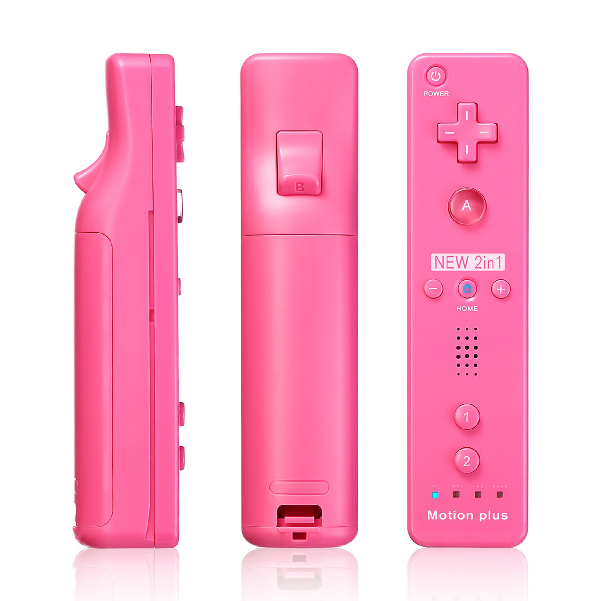 Motion Plus Remote Controller for Nintendo Wii / Wii U Console Video Games with Case Pink