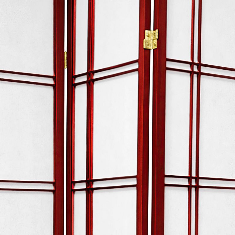 7 ft. Tall Double Cross Shoji Screen - Rosewood (5 Panels)