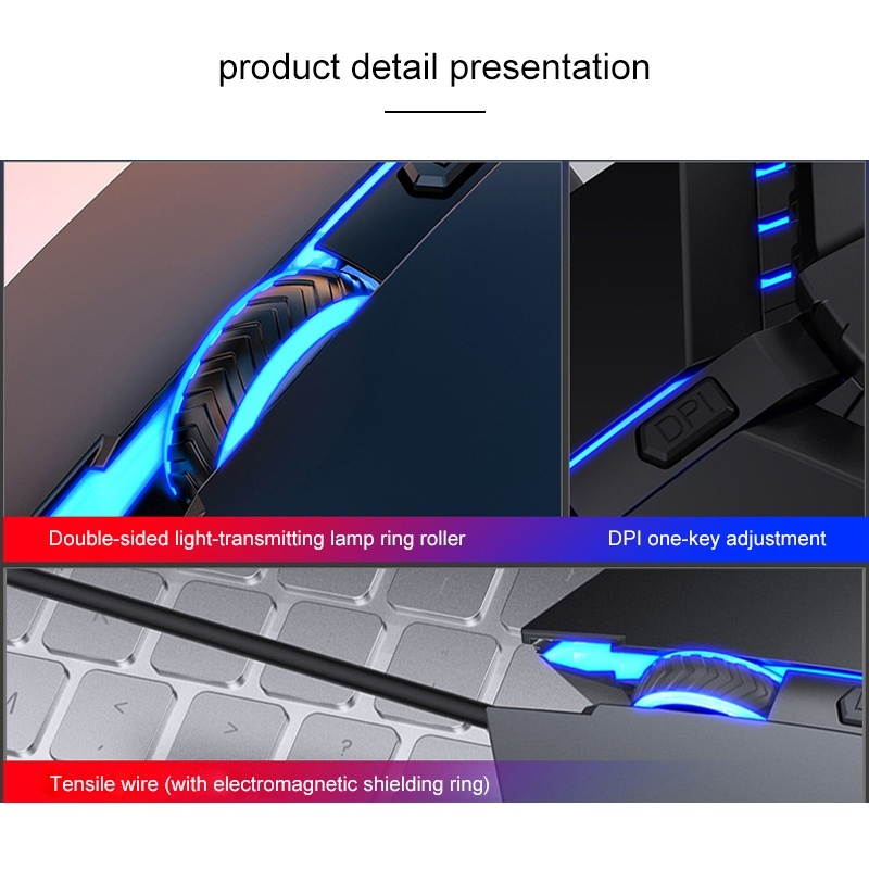 YINDIAO Keys Gaming Office USB Mechanical Wired Mouse